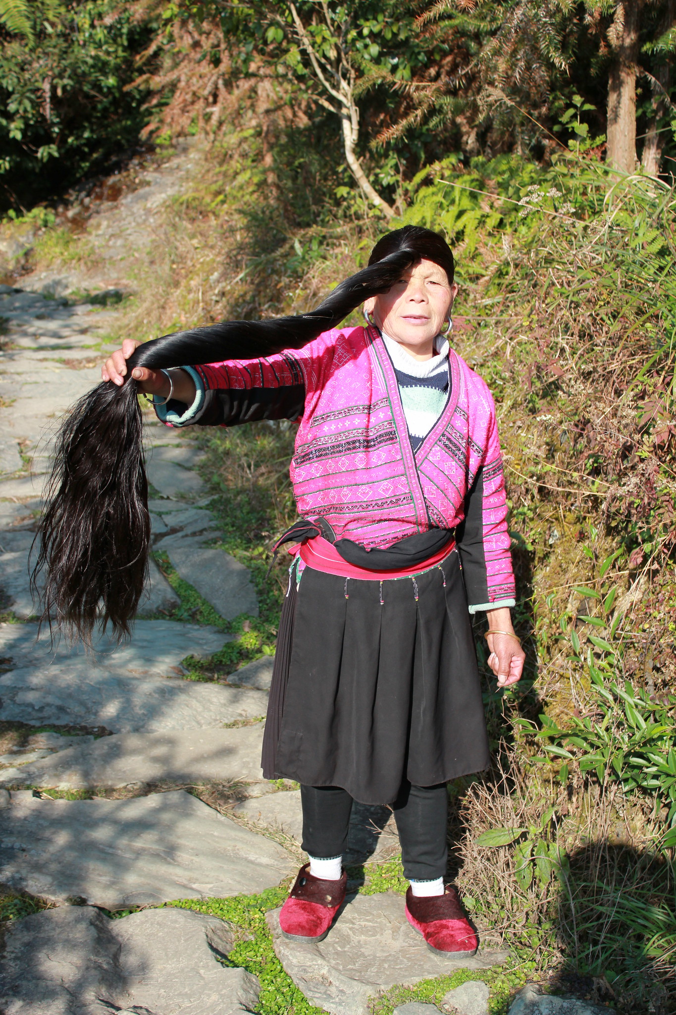 capelli delle donne della tribù cinese Red Yao