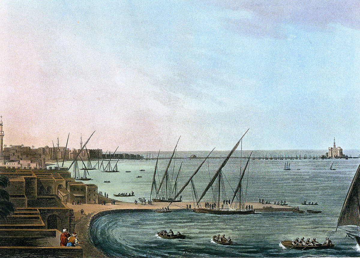 Il porto di Alessandria antica rappresentato da Luigi Mayer  (1755–1803) 